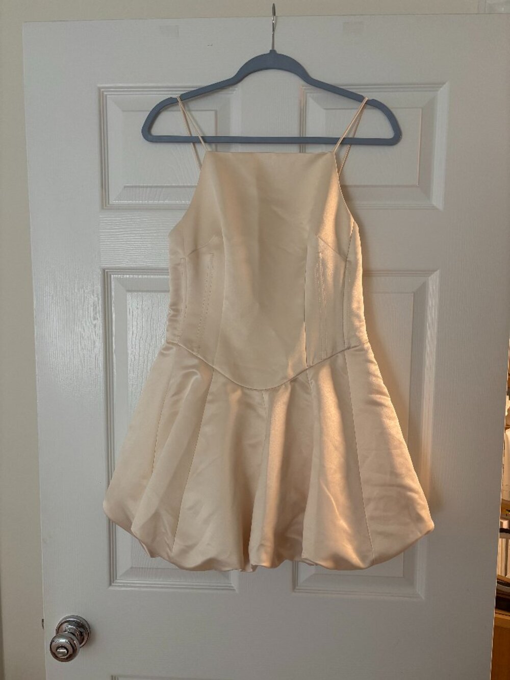 LoveShackFancy Champagne Satin Mini Dress Size 4 NWT